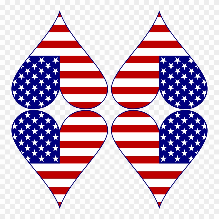 Usa Flag Heart Funky Blue With Border Wallpaper - Imagenes De Scooby Doo Redondas Clipart