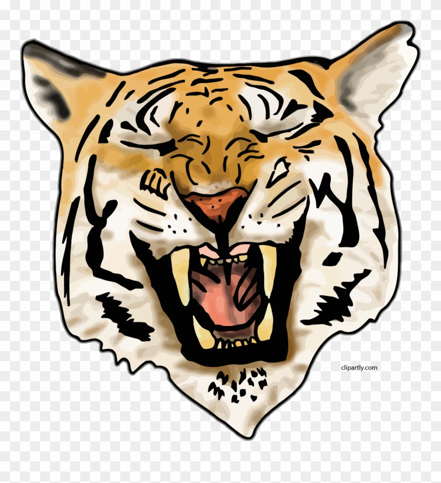 Laugh Tiger Face Clipart Png - เสือ กราฟ ฟิ ค Transparent Png