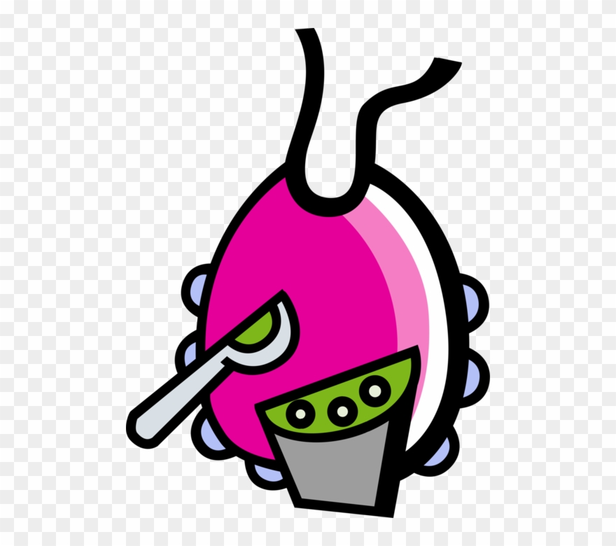 Vector Illustration Of Newborn Infant Baby Bib Garment - Oven Glove Clipart