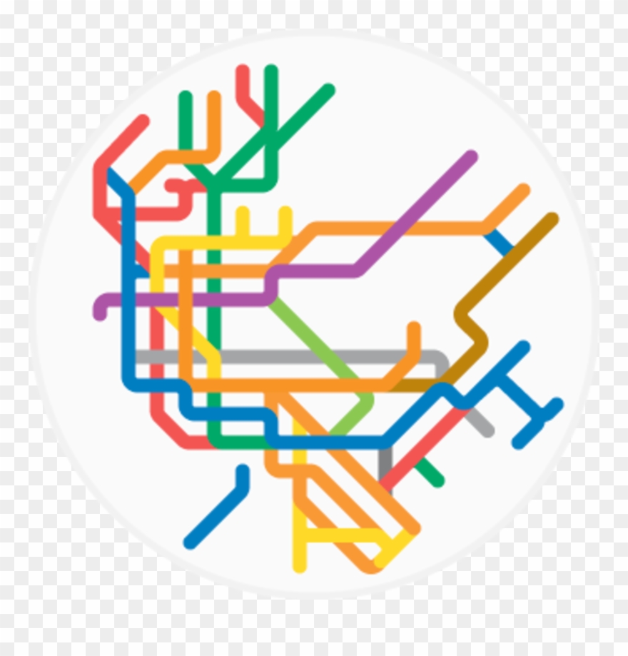 New York City - New York Minimalist Subway Lines Clipart
