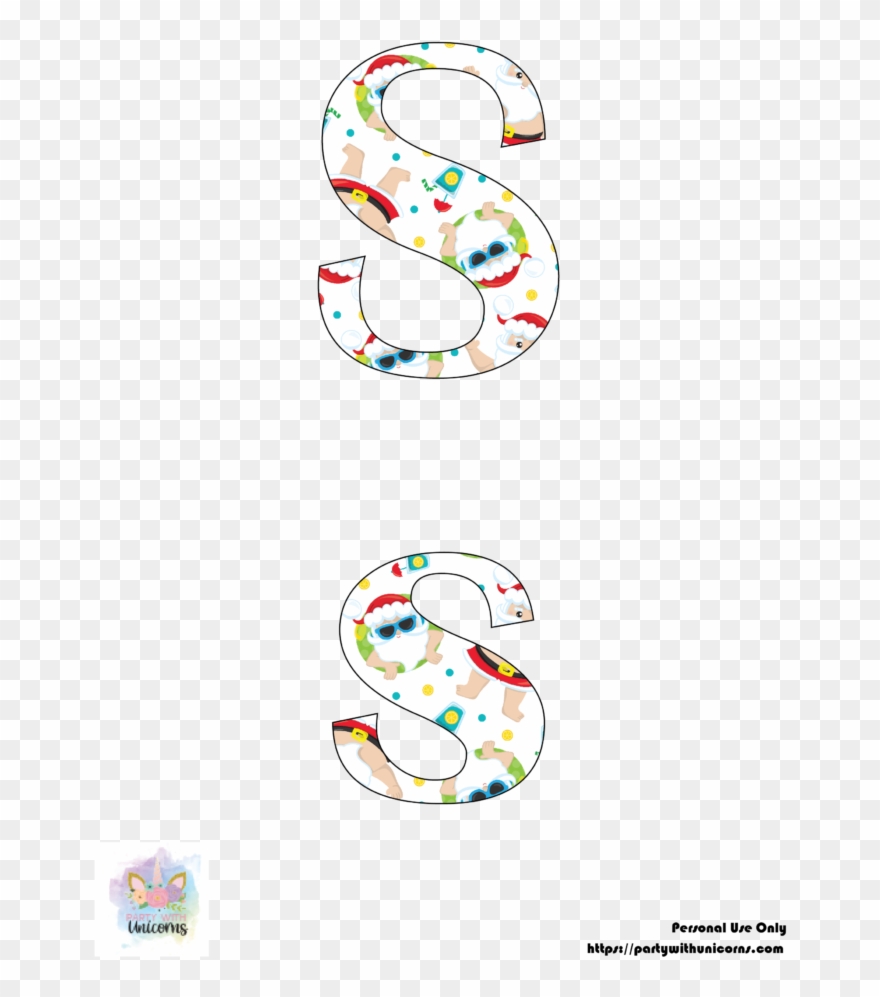 Summer Santa Clip Art Letters - Illustration - Png Download