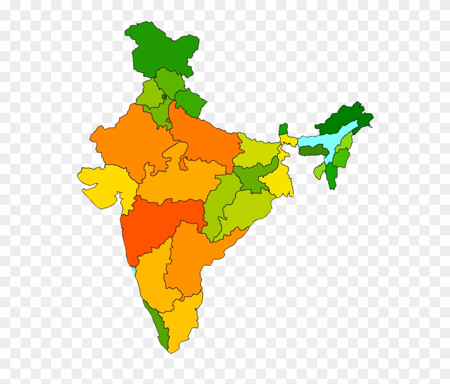 India Map Clipart Png - India Capital On Map Transparent Png