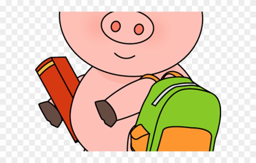 Sandwich Clipart Pig - Pig Going To School - Png Download