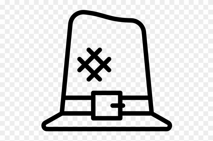 Pilgrim Hat Rubber Stamp - Clothing Clipart