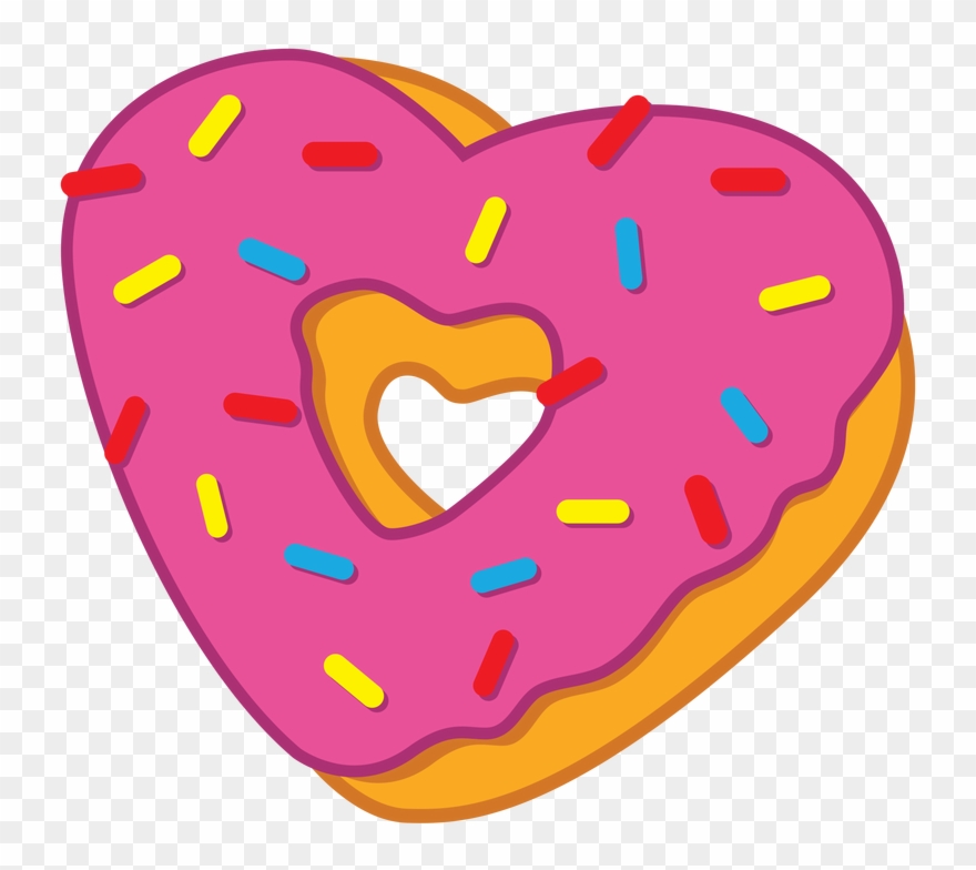 Heart Clipart Donut - Heart Donuts Cartoon - Png Download