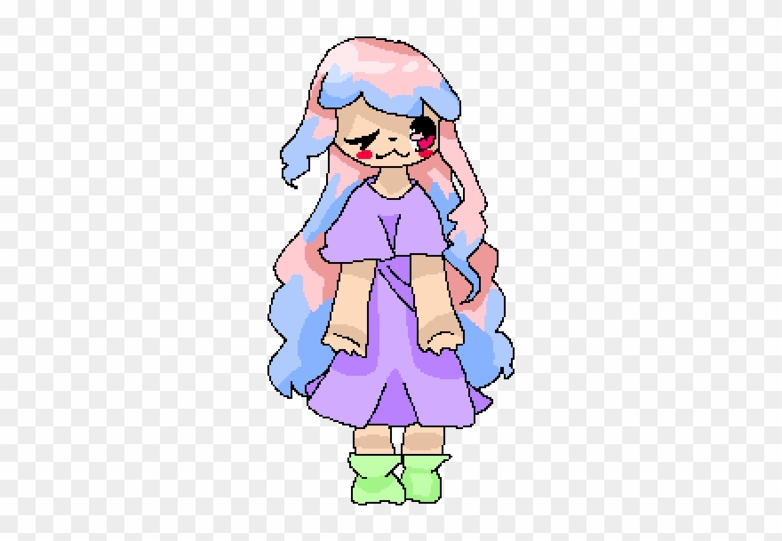 Cotton Candy Girl - Cartoon Clipart