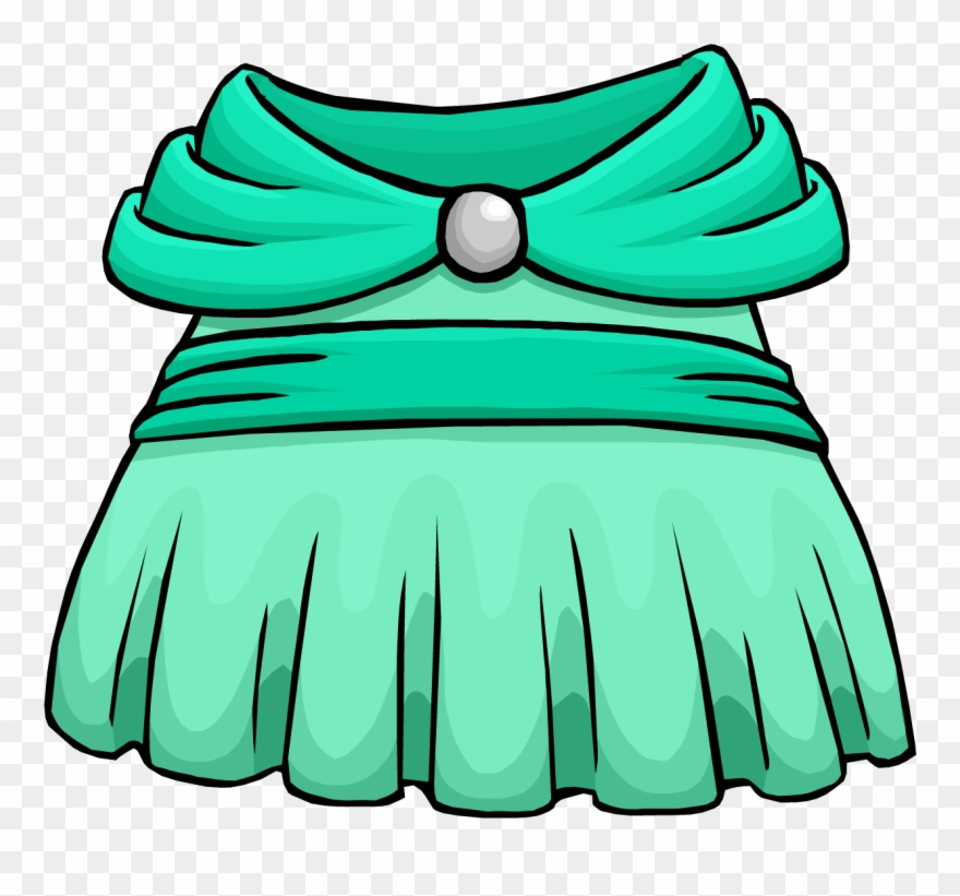 Seafoam Dress Club Penguin - Clothing Clipart