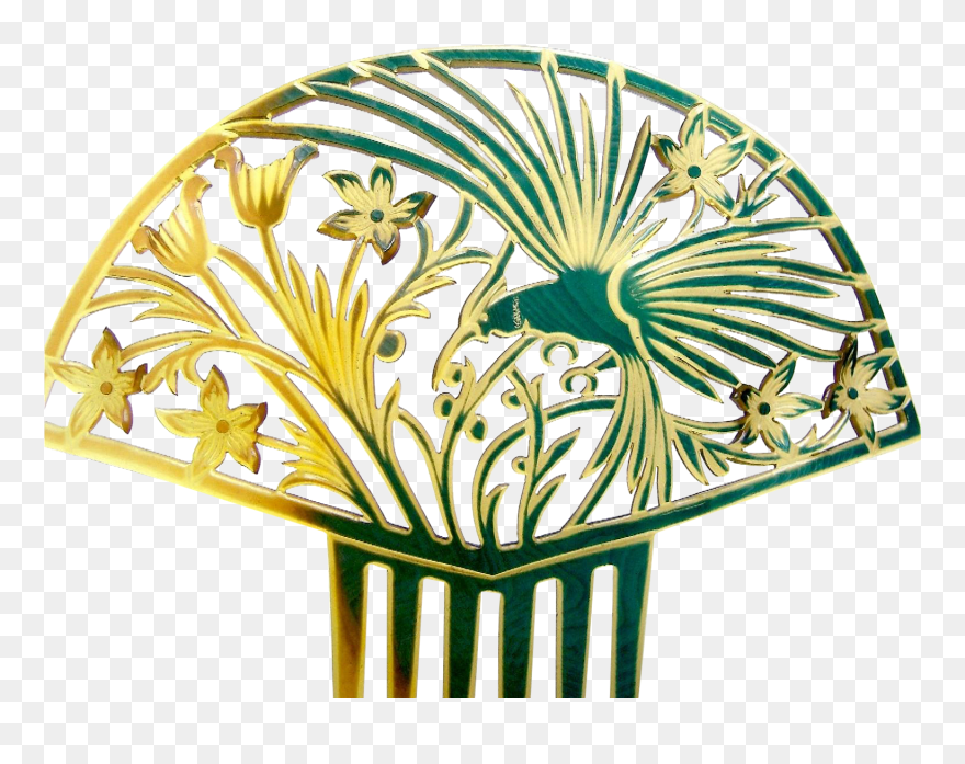 Large Art Deco Hair Comb Spanish Style With Figural - Photograph Clipart