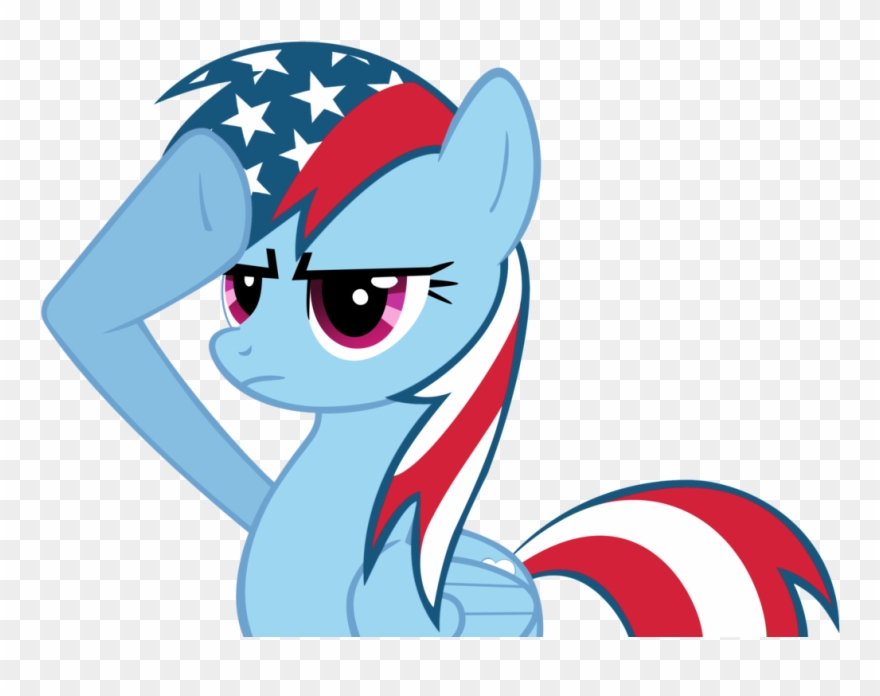 Fanmade Rainbow Dash Usa By Browen2o - Rainbow Dash Salute Clipart