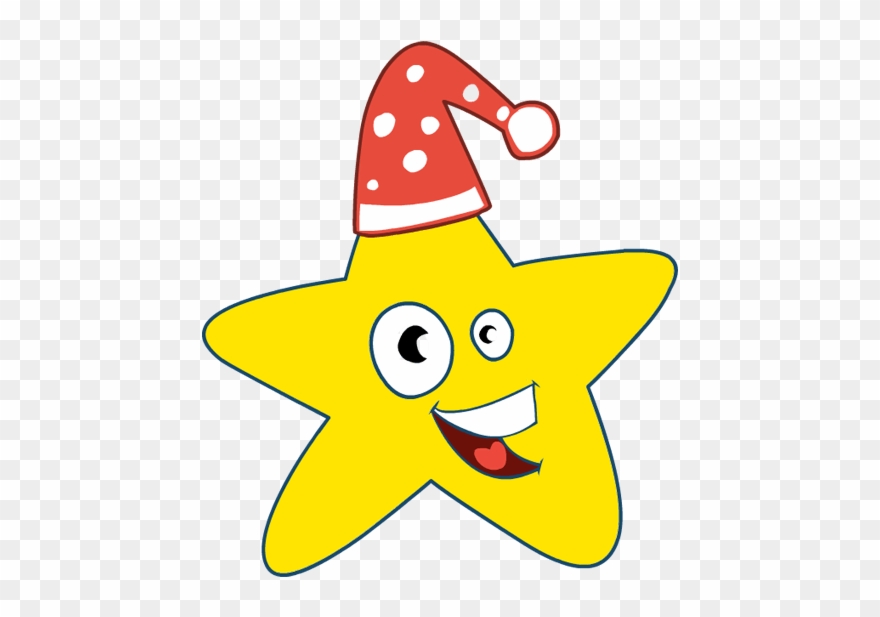 Clip Art Christmas Star Cap Smile Happy - Christmas Stars Clipart - Png Download