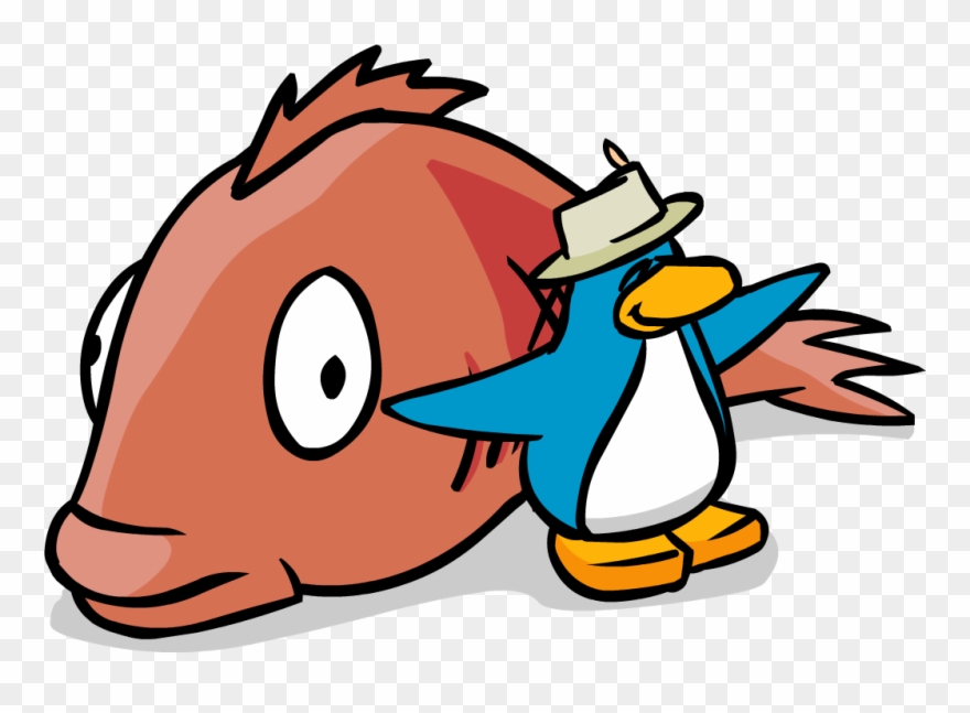 Ice Fishing Mullet Caught - Mullet Club Penguin Clipart (#965140
