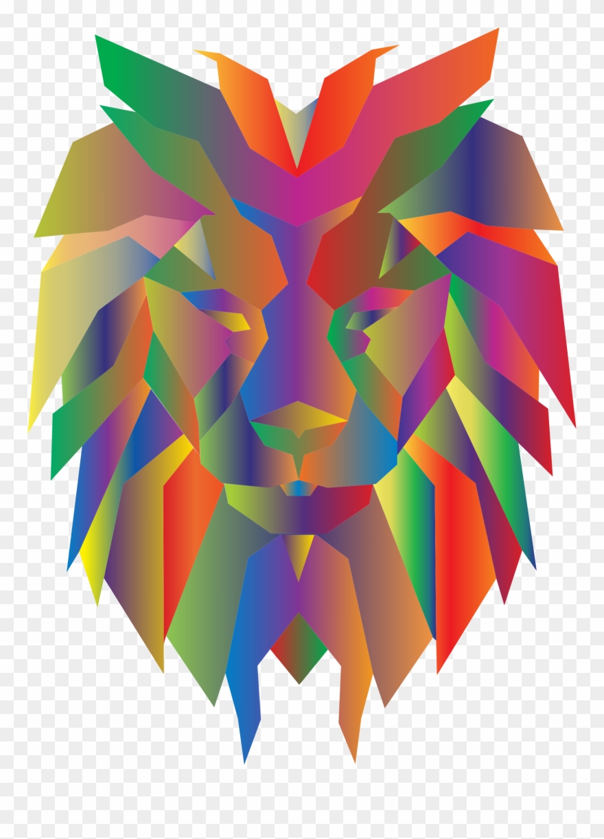 Big Image - Prismatic Lion Clipart