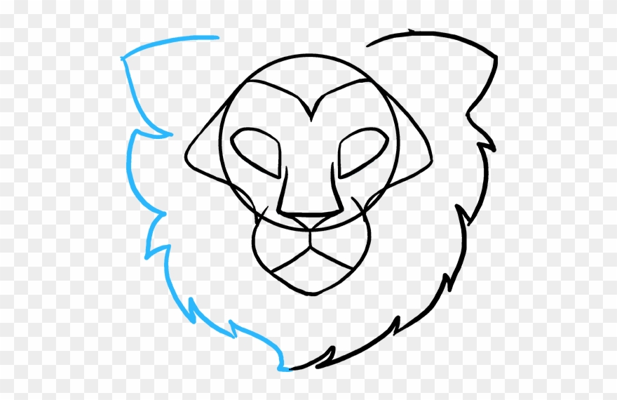 How To Draw A Really Easy Tutorial - Lion Head Drawing Clipart