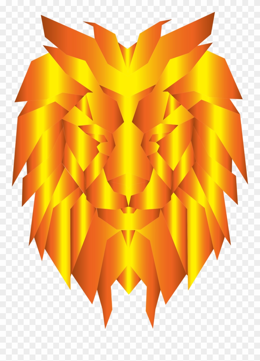 Prismatic Polygonal Lion Face - Portable Network Graphics Clipart