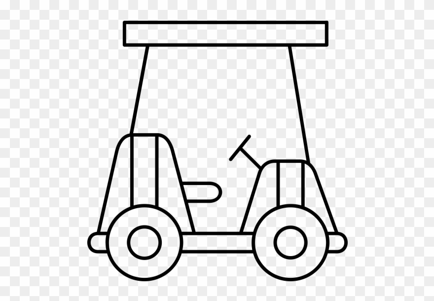 Golf Cart Rubber Stamp - Drawing Clipart