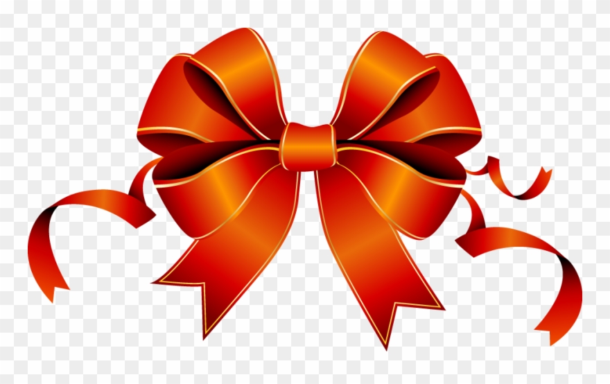 Christmas Ribbon Clipart Embellishment - Christmas Pictures Orange Background - Png Download