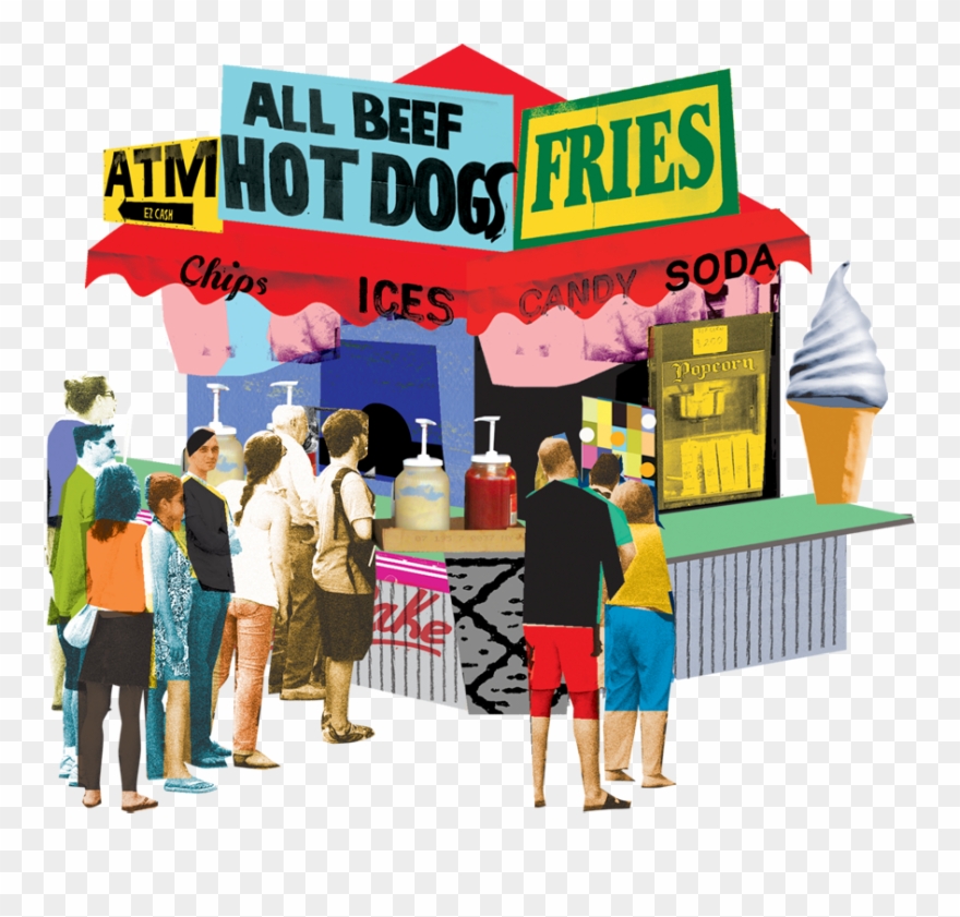 Gather 'round The Corn Dog - Amusement Park Clipart