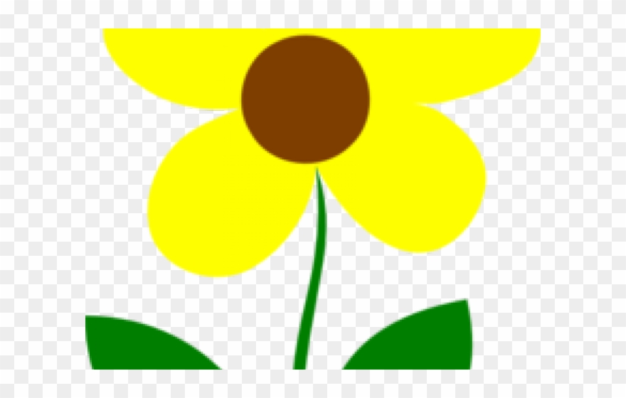 Yellow Flower Clipart Stem Clipart - Circle - Png Download
