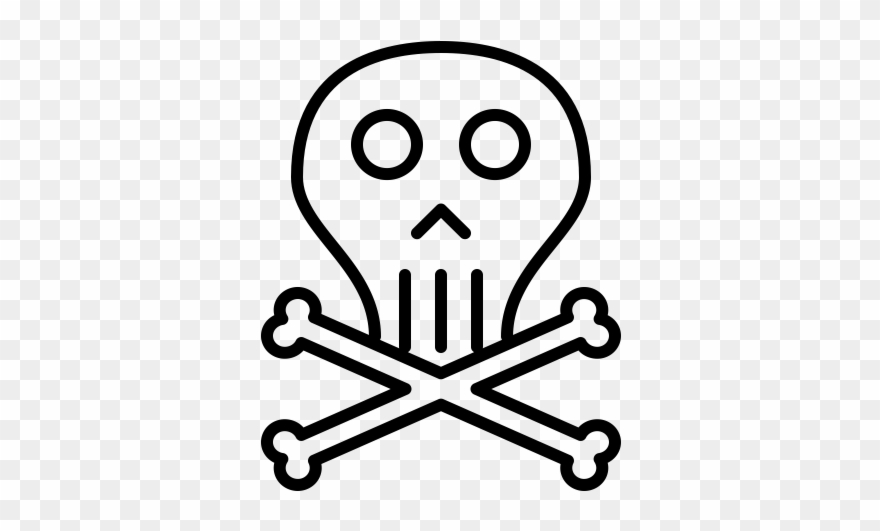 Scull And Bones Rubber Stamp - Danger Sign Png Clipart