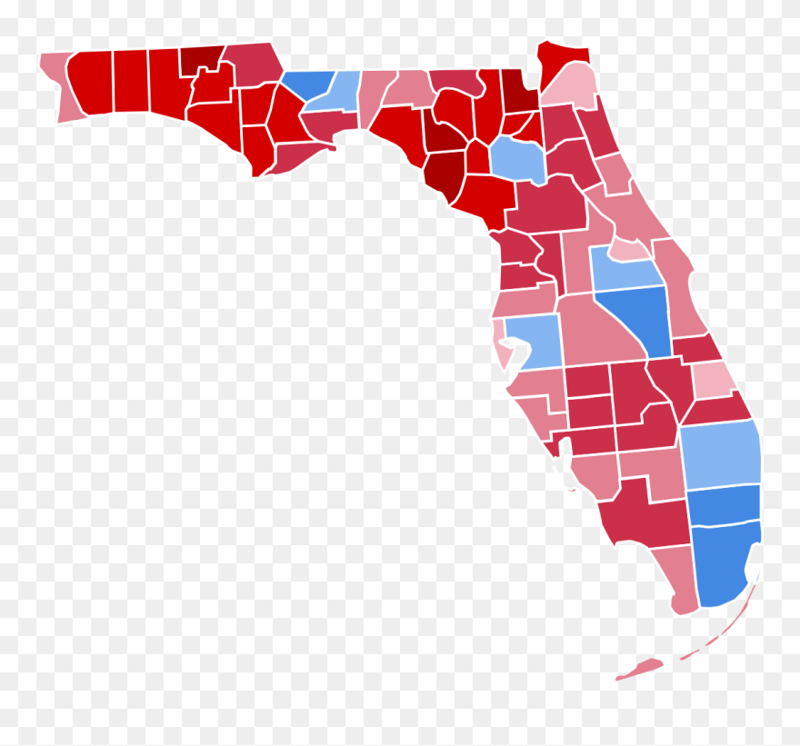 600px-florida Presidential Election Results - Florida 2016 Election Results By County Clipart