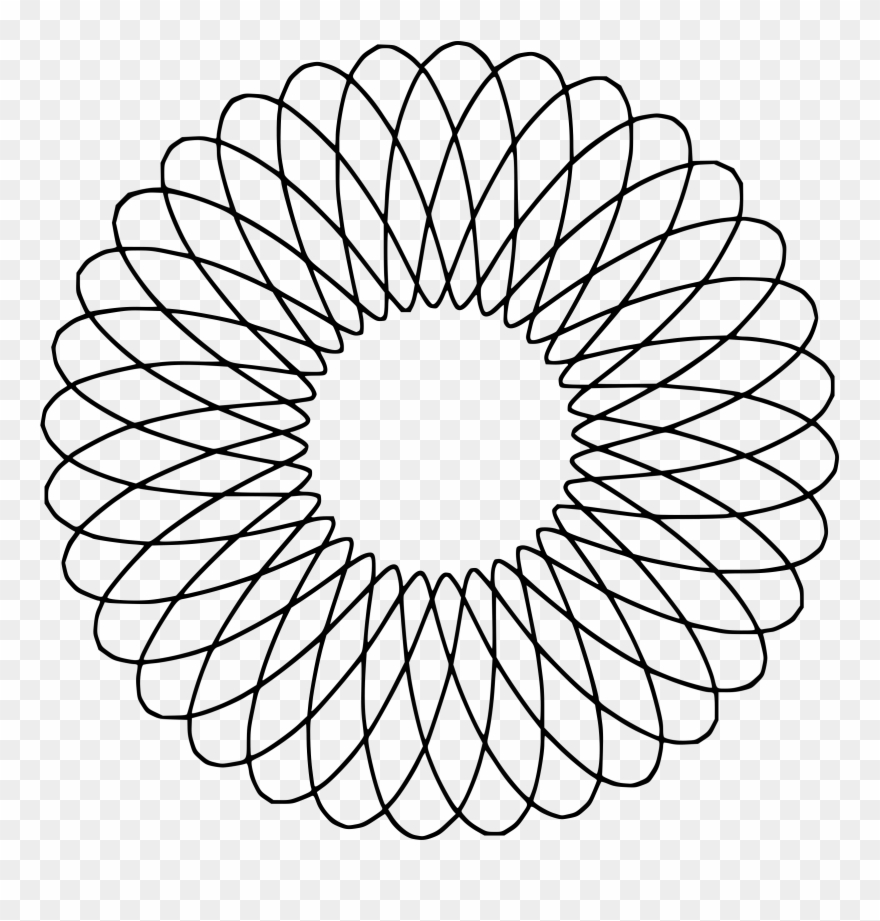 Clipart Not Big Image - Black Spirograph Line Art - Png Download