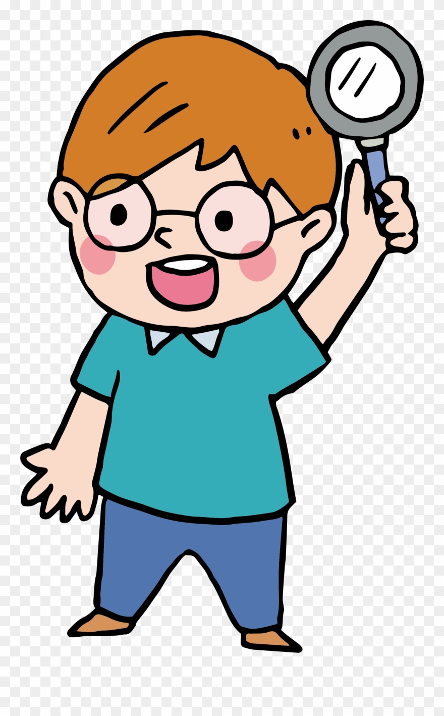 Boy With A Transprent Png Free Download - Magnifying Glass Clipart