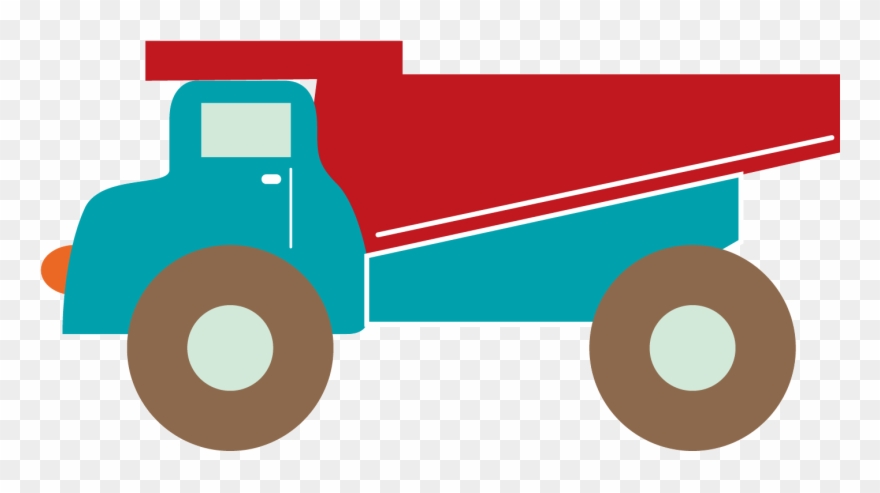 Clip Art Stock Vector Cartoon Dump Truck Flat Truck - Gambar Animasi Dump Truk - Png Download