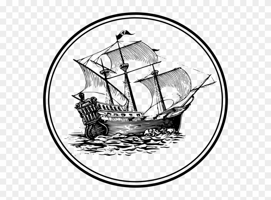 Galleon Black And White Clipart