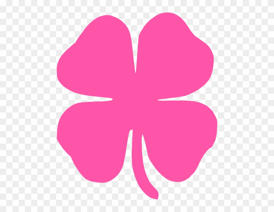 Shamrock Pink Clip Art At Clker - Saint Patrick's Day 4 Leaf Clover - Png Download