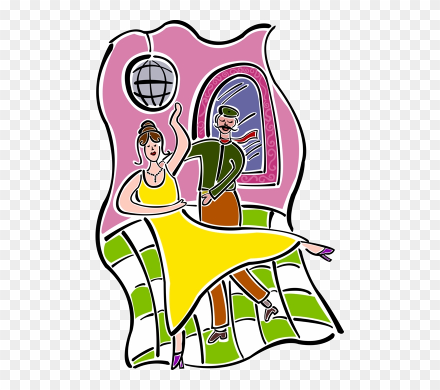 Vector Illustration Of Ballroom Dancing With Male And Clipart