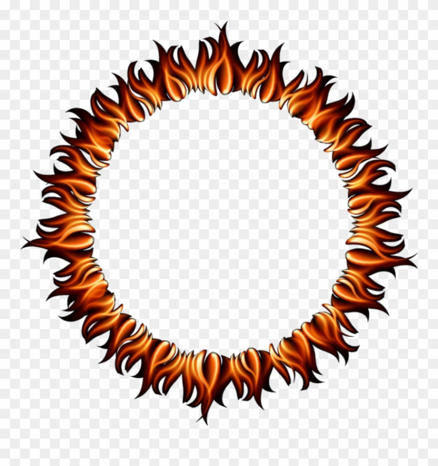 Fire Flames Ring Round Circle Circles Frame Border - Fire Flames Circle Clipart