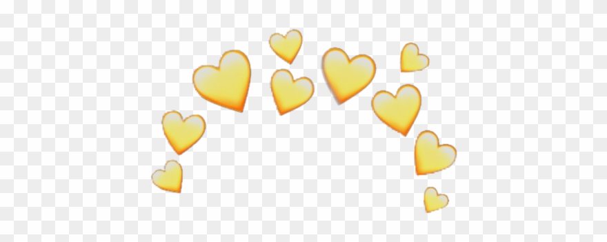Yellow Heart Crown Heartcrown Emoji Iphone Random Stick - Yellow Heart Crown Png Clipart