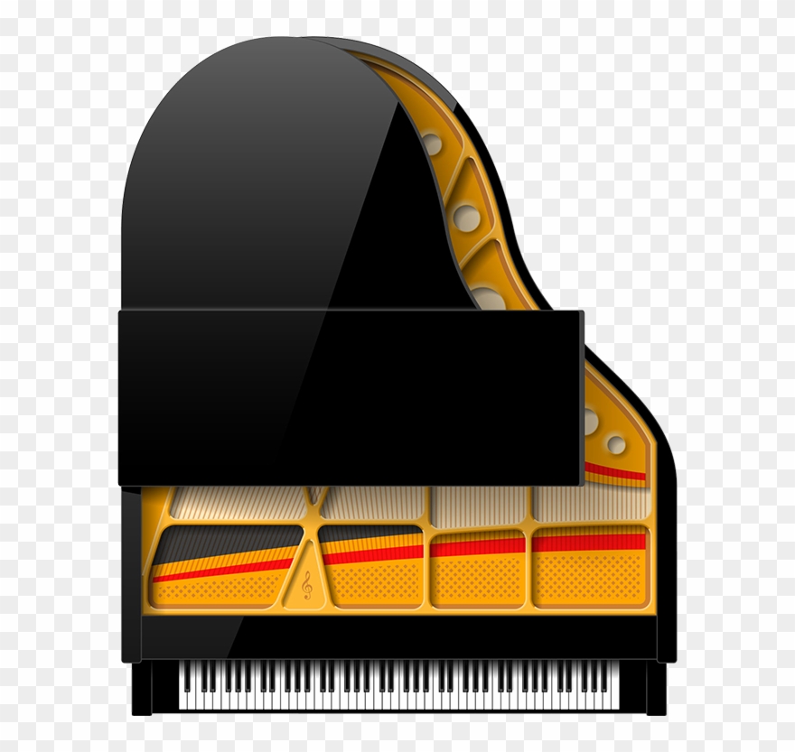Overhead Of Grand Piano - Open Grand Piano Clipart