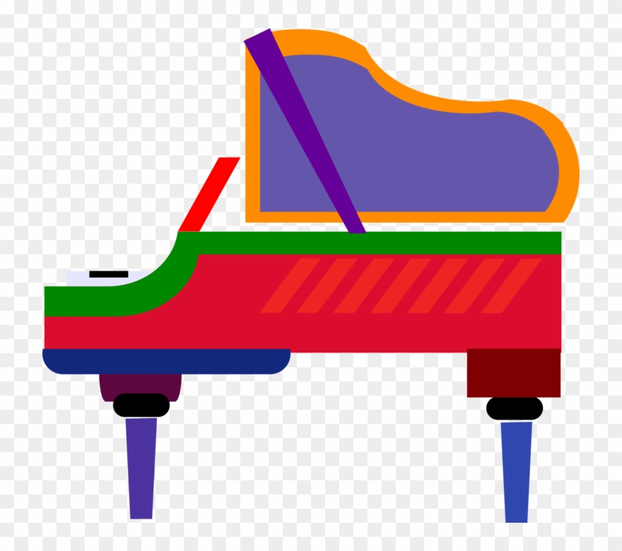 Vector Illustration Of Grand Piano Keyboard Musical - Summer Piano Concert Clipart