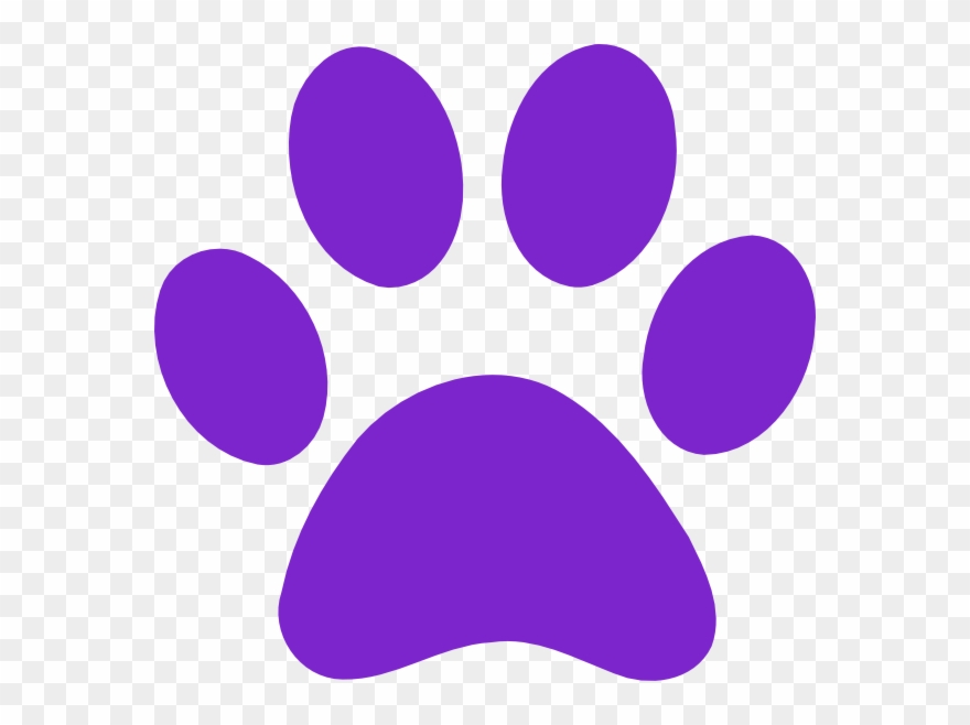 Purple Paw Print Clipart - Png Download