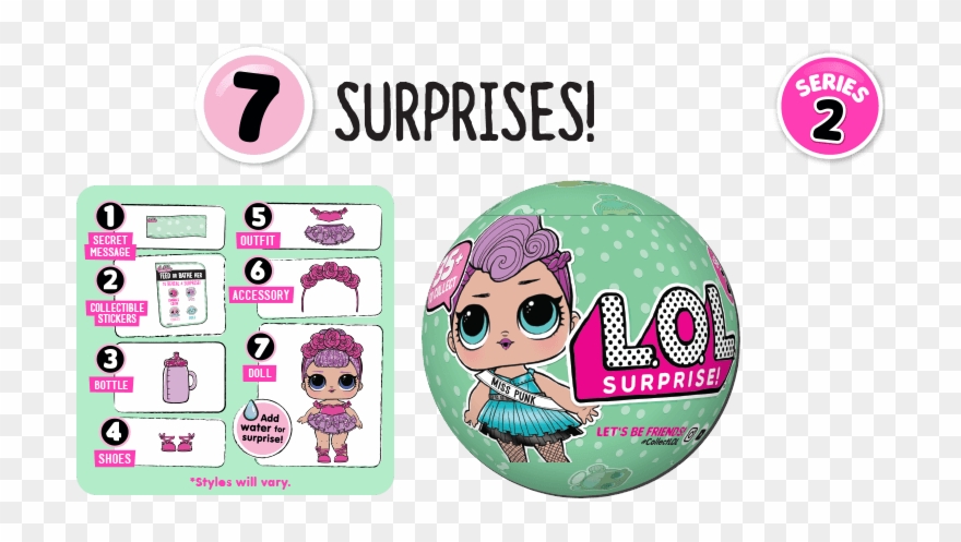 2 Of 3 New Lol Surprise Doll Lil Sisters - L.o.l. Surprise Doll Series 1 - 3 Pack Clipart