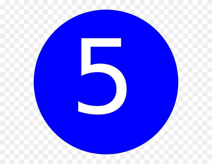 Number 5 With Blue Background Clipart