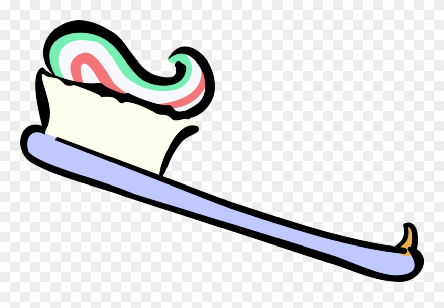 Vector Illustration Of Dental Oral Hygiene Toothbrush - Toothpaste Clipart