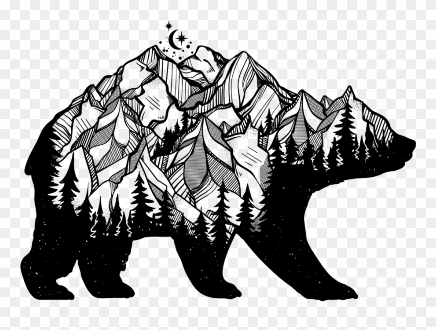 Set-04 - Bear With Mountains Clipart