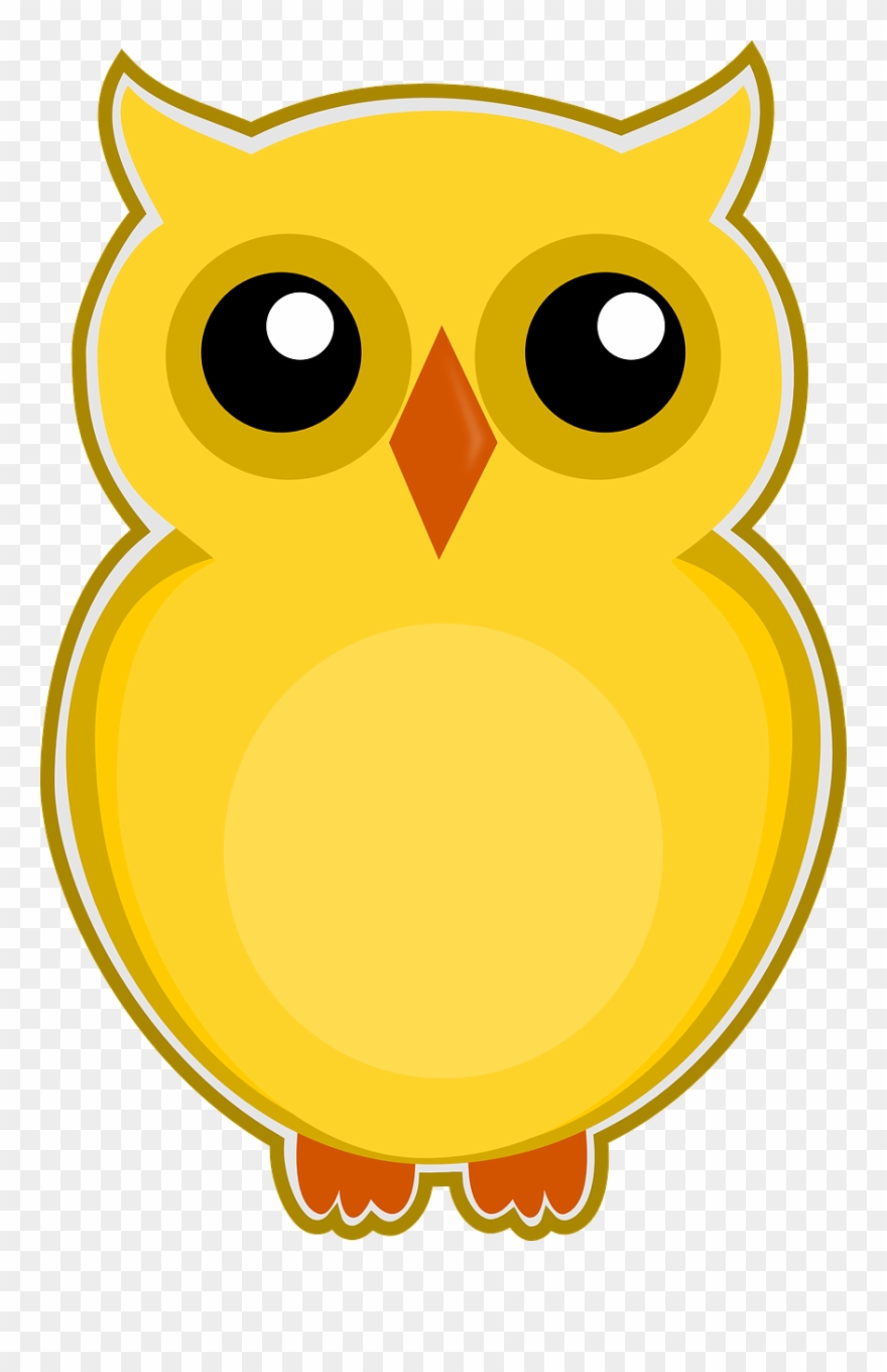 Forest, Owl Yellow Bird Cute Animal Nature Sweet H - Coruja Amarela Png Clipart