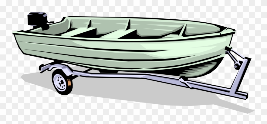 Aluminum Fishing On Trailer Image Illustration Of - Boat On Trailer Clipart - Png Download