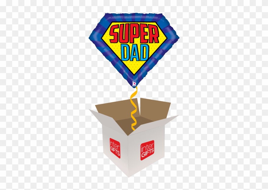 30″ Super Dad Emblem - Happy Birthday Balloons Auntie Clipart