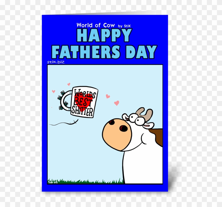 World's Best Sh*tter Father's Day Card Greeting Card - Father Day Card Cow Clipart