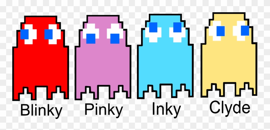 File - Pacman Ghosts - Svg - Pac Man Ghost Moving Clipart