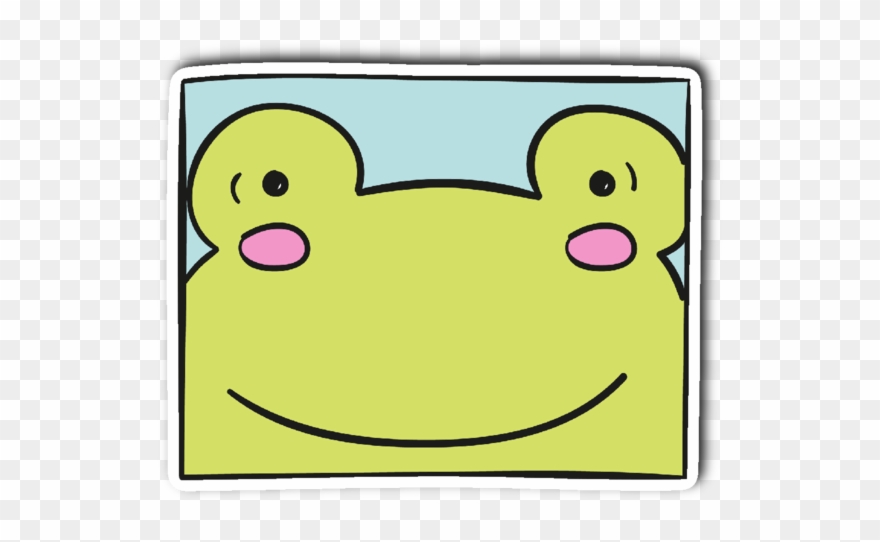 Funny Frog Peeking Out Vinyl Die Cut Sticker - Frog Clipart