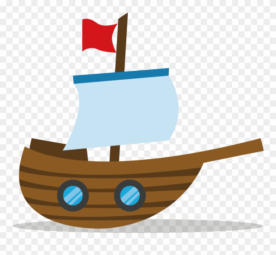 卡通木船矢量 - Cartoon Clipart