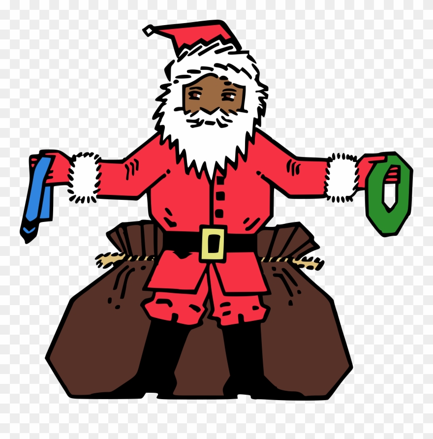 Big Image - Santa With Presents In Png Clipart