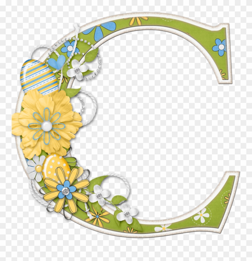 B *✿* Primaveral Con Flores , Patitos Y Huevos De Pascua - Letter Clipart