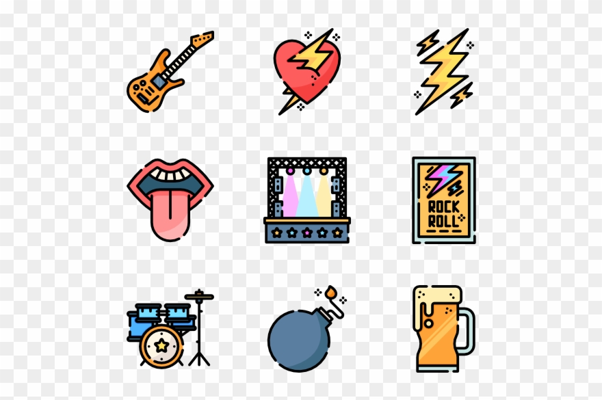 Rock And Roll - Rock Icons Clipart