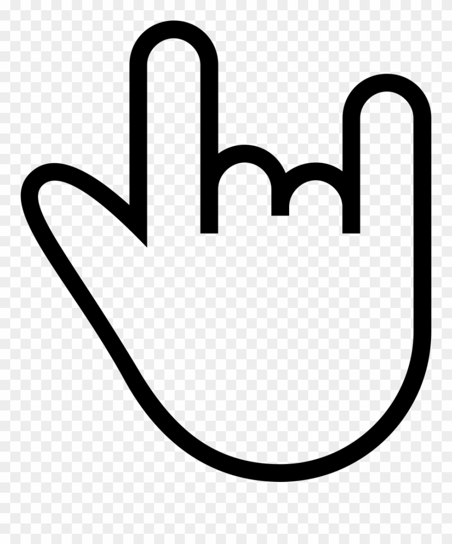 Rock N Roll Gesture Outlined Hand Symbol Comments - Rock N Roll Symbol Clipart